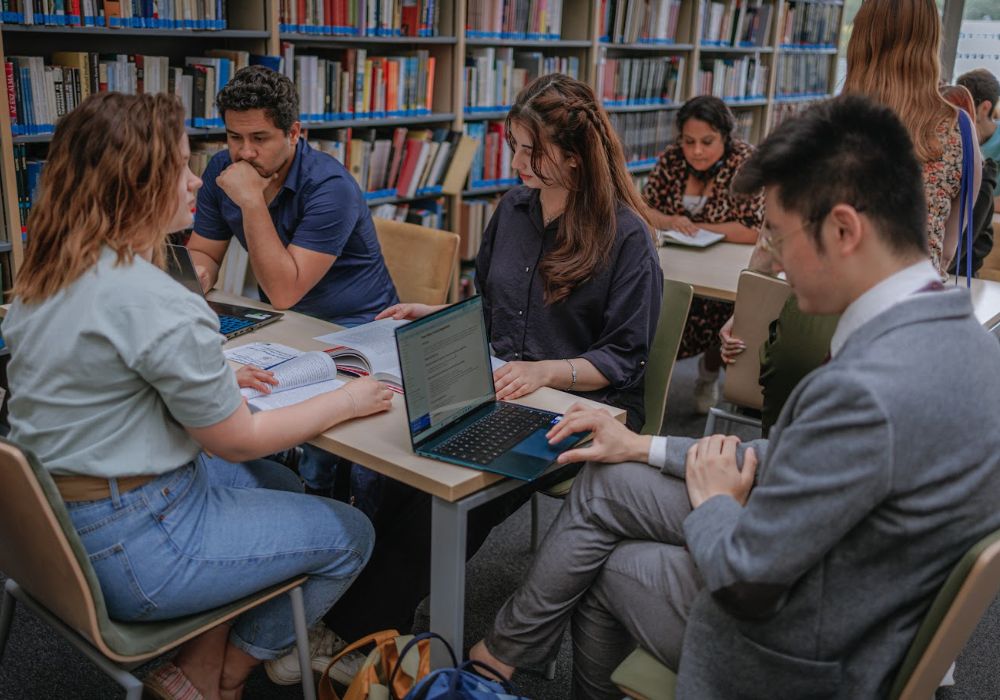 A group of university students at the University of Pecs, Hungary.